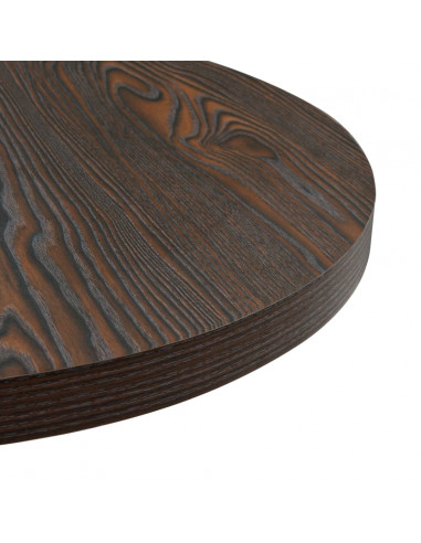 Tavolo Bistrot in MDF e Acciaio Rotondo 60x75 cm Cenere Scura