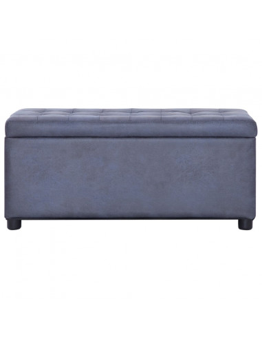 Cassapanca 87,5 cm Grigia in Similpelle Scamosciata