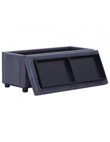 Cassapanca 87,5 cm Grigia in Similpelle Scamosciata