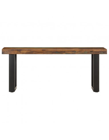 Panca 110 cm in Legno Massello di Recupero e Acciaio