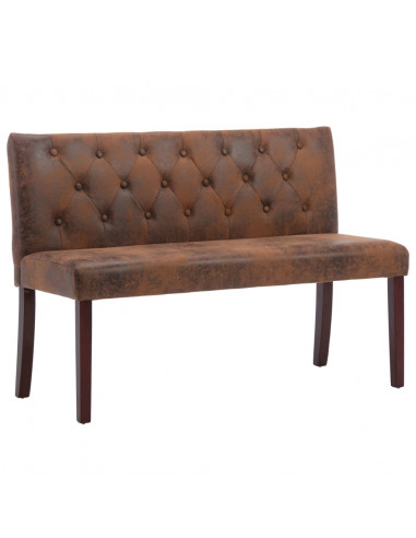 Panca 120 cm Marrone in Similpelle Scamosciata