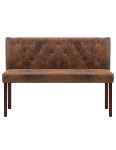 Panca 120 cm Marrone in Similpelle Scamosciata