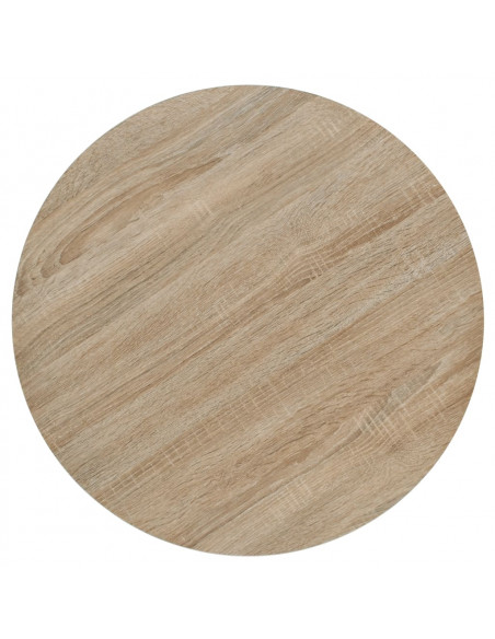 Tavolo Bistrot in MDF e Acciaio Rotondo 60x75 cm Colore Rovere
