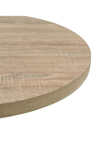 Tavolo Bistrot in MDF e Acciaio Rotondo 60x75 cm Colore Rovere