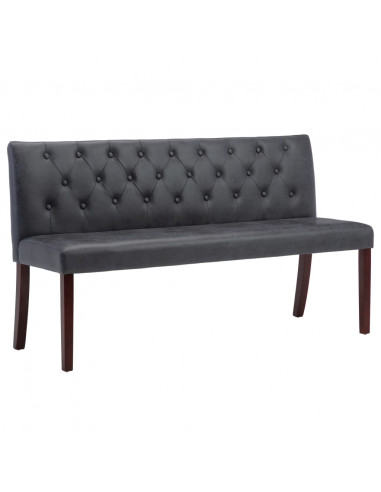 Panca 148,5 cm Grigia in Similpelle Scamosciata