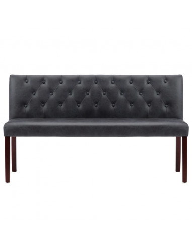 Panca 148,5 cm Grigia in Similpelle Scamosciata