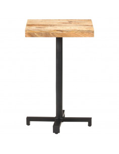 Tavolino da Bistrot Quadrato 50x50x75 cm Legno di Mango Grezzo 2