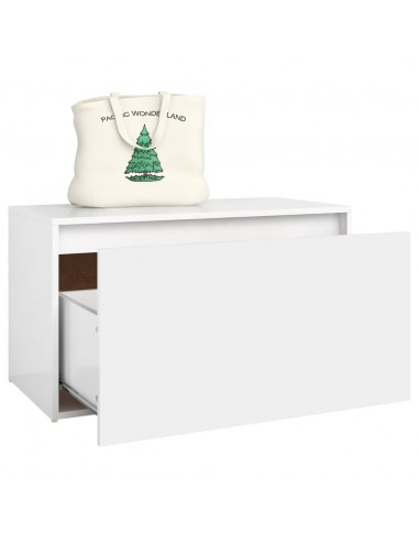 Panca da Ingresso 80x40x45 cm Bianca in Truciolato