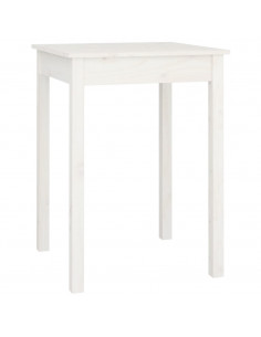 Tavolo da Pranzo Bianco 55x55x75 cm in Legno Massello di Pino 2