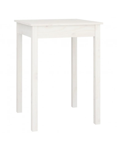 Tavolo da Pranzo Bianco 55x55x75 cm in Legno Massello di Pino