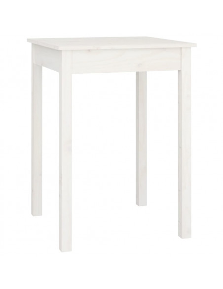 Tavolo da Pranzo Bianco 55x55x75 cm in Legno Massello di Pino