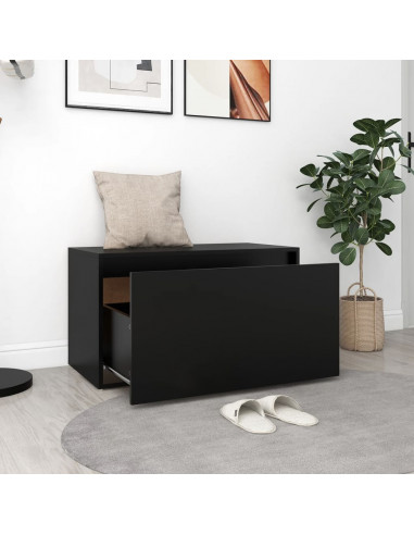 Panca da Ingresso 80x40x45 cm Nera in Truciolato