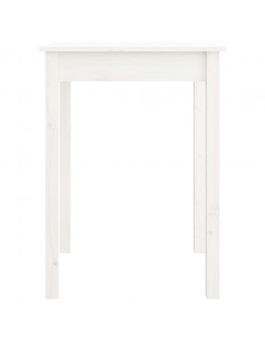 Tavolo da Pranzo Bianco 55x55x75 cm in Legno Massello di Pino
