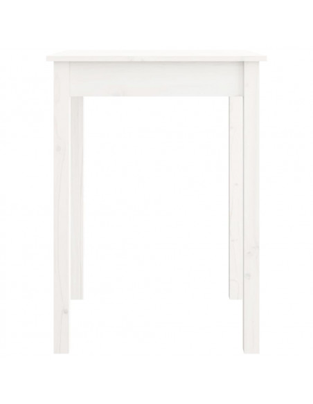 Tavolo da Pranzo Bianco 55x55x75 cm in Legno Massello di Pino
