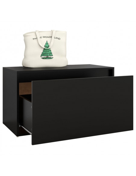 Panca da Ingresso 80x40x45 cm Nera in Truciolato