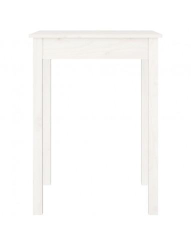 Tavolo da Pranzo Bianco 55x55x75 cm in Legno Massello di Pino
