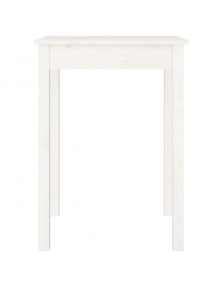 Tavolo da Pranzo Bianco 55x55x75 cm in Legno Massello di Pino