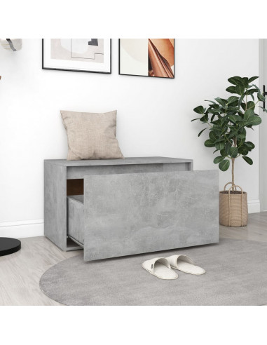Panca da Ingresso 80x40x45 cm Grigio Cemento in Truciolato