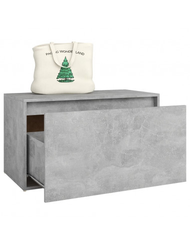 Panca da Ingresso 80x40x45 cm Grigio Cemento in Truciolato