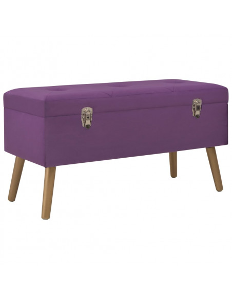 Panca con Vano Portaoggetti 80 cm Viola in Velluto