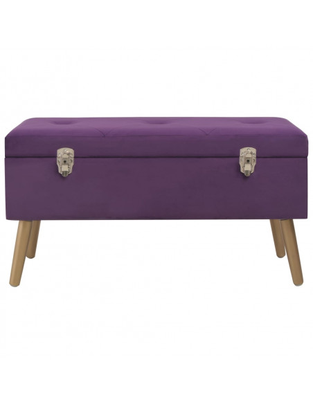 Panca con Vano Portaoggetti 80 cm Viola in Velluto