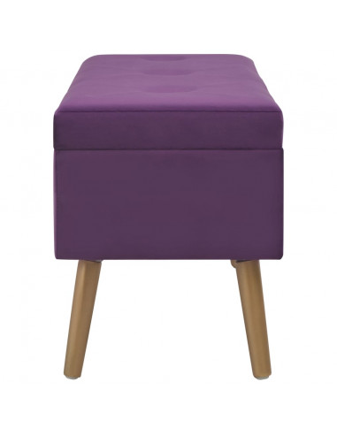 Panca con Vano Portaoggetti 80 cm Viola in Velluto