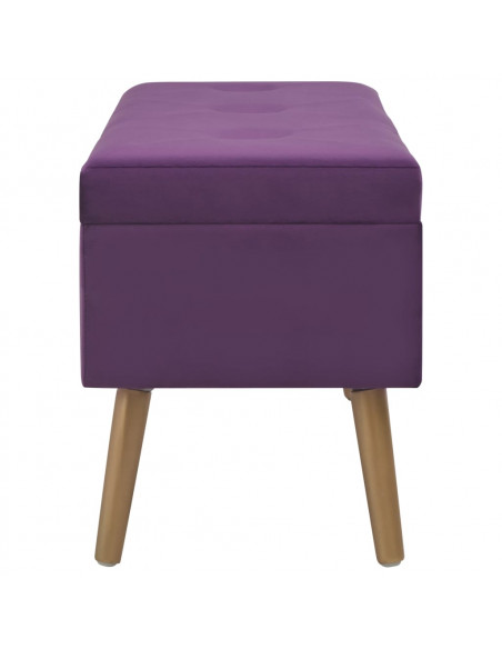 Panca con Vano Portaoggetti 80 cm Viola in Velluto