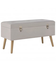 Panca con Vano Portaoggetti 80 cm Grigio in Velluto 2
