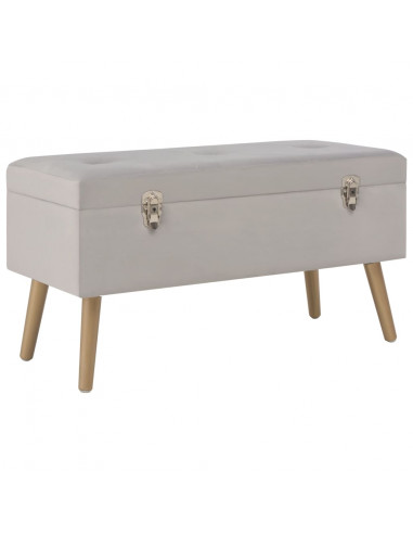 Panca con Vano Portaoggetti 80 cm Grigio in Velluto