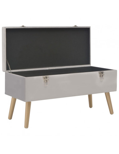Panca con Vano Portaoggetti 80 cm Grigio in Velluto