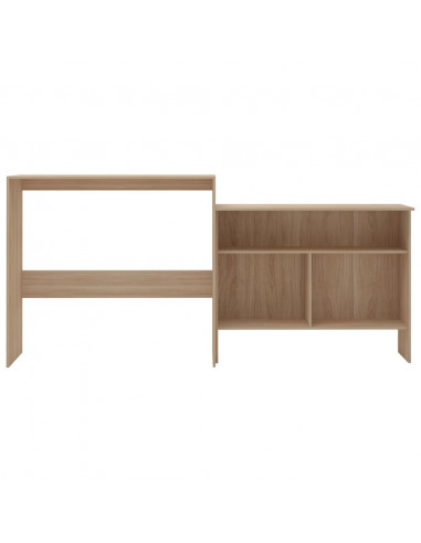 Tavolo da Bar con 2 Piani d'Appoggio Rovere 130x40x120 cm