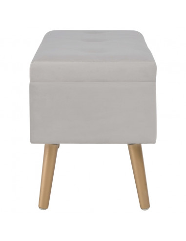 Panca con Vano Portaoggetti 80 cm Grigio in Velluto