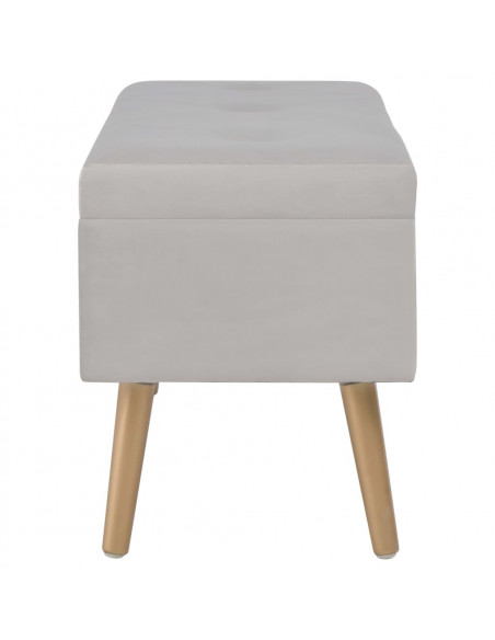 Panca con Vano Portaoggetti 80 cm Grigio in Velluto