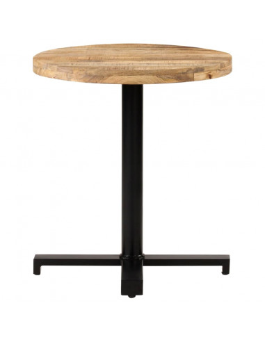 Tavolino da Bistrot Rotondo Ø70x75 cm in Legno di Mango Grezzo