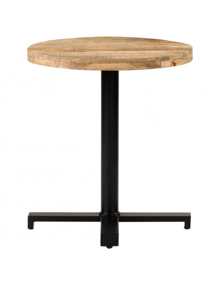 Tavolino da Bistrot Rotondo Ø70x75 cm in Legno di Mango Grezzo