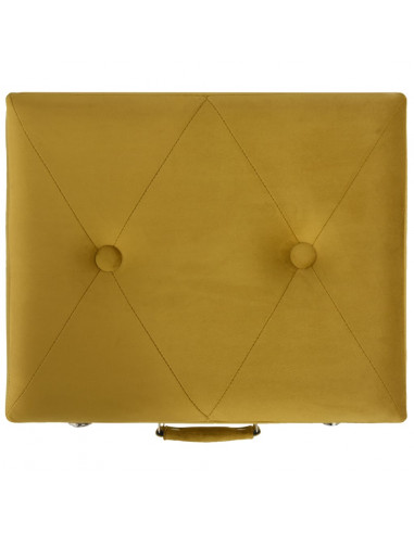 Sgabello con Contenitore 40 cm Giallo Senape in Velluto