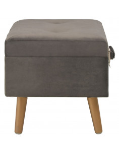 Sgabelli con Contenitore 3 pz in Velluto Grigio 2