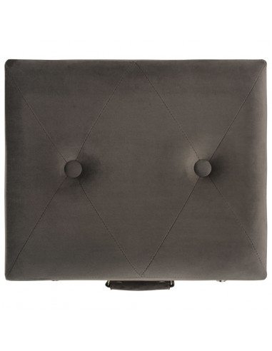 Sgabelli con Contenitore 3 pz in Velluto Grigio