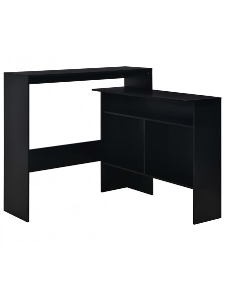 Tavolo da Bar con 2 Piani d'Appoggio Nero 130x40x120 cm