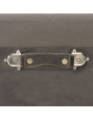 Sgabelli con Contenitore 3 pz in Velluto Grigio