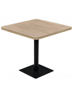 Tavolo Bistrot MDF e Acciaio Quadrato 80x80x75 cm Color Rovere 2