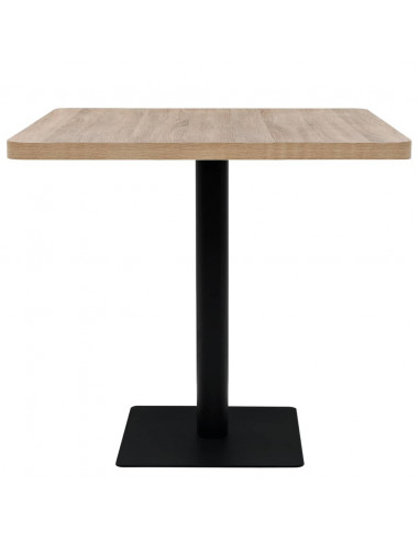 Tavolo Bistrot MDF e Acciaio Quadrato 80x80x75 cm Color Rovere