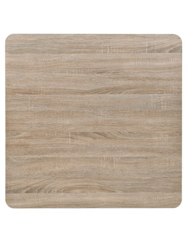 Tavolo Bistrot MDF e Acciaio Quadrato 80x80x75 cm Color Rovere