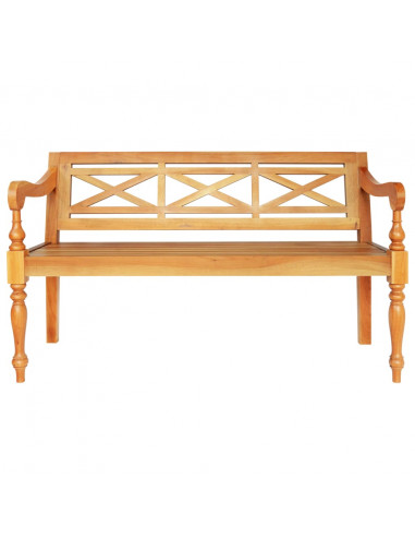 Panca Batavia 123 cm in Legno Massello di Mogano Marrone Chiaro