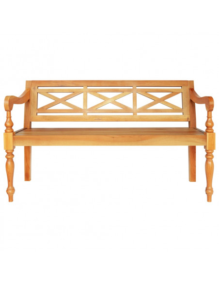 Panca Batavia 123 cm in Legno Massello di Mogano Marrone Chiaro
