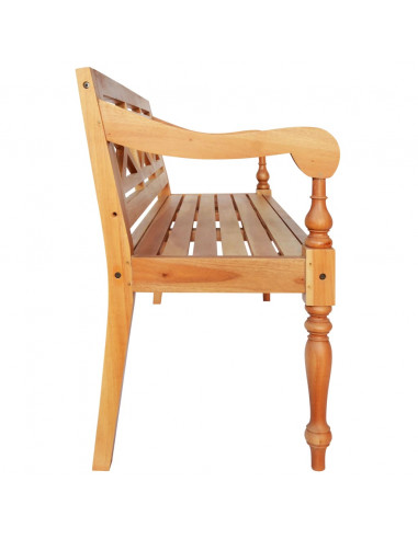 Panca Batavia 123 cm in Legno Massello di Mogano Marrone Chiaro