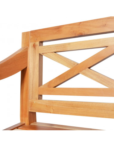 Panca Batavia 123 cm in Legno Massello di Mogano Marrone Chiaro