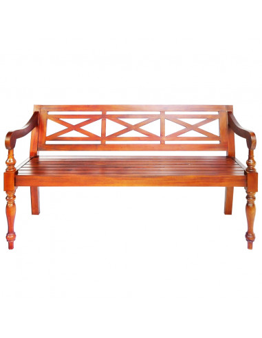 Panca Batavia 123 cm in Legno Massello di Mogano Marrone Scuro