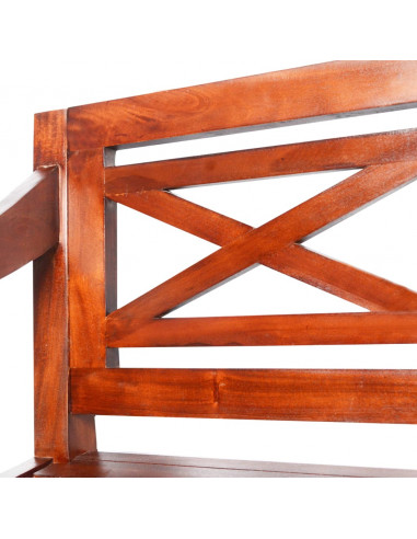 Panca Batavia 123 cm in Legno Massello di Mogano Marrone Scuro