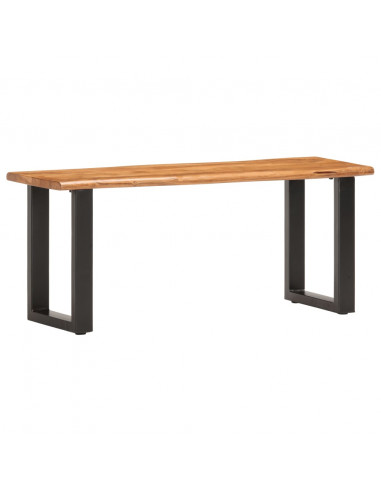 Panca con Bordi Vivi 110 cm in Legno Massello Acacia e Acciaio